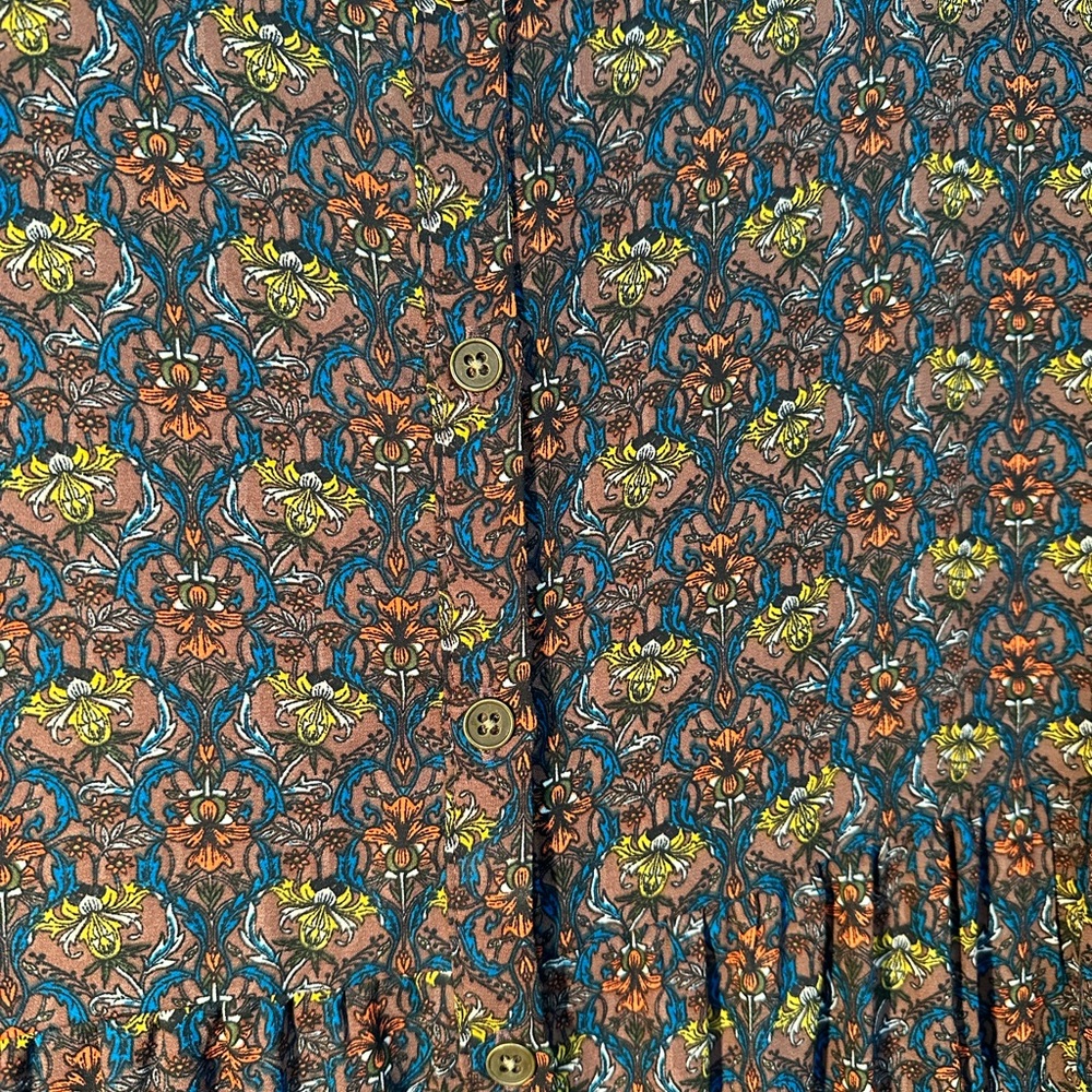 NWT Taylor & Sage Womens Floral Print Button Front Long Sleeve Dress Size Large - Picture 2 of 9